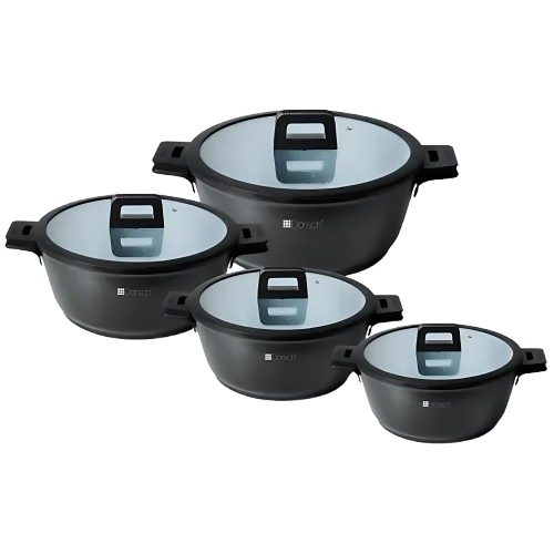 Dorsch Dorsch Set of 4 Proglider Non-Stick Marble Ceramic Coated Die-Casting Casseroles (32 cm + 28 cm + 26 cm + 20 cm) | DH-05566 - Home & Kitchen - Lebanon