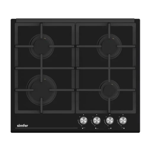 Simfer Simfer H6.404.HGSSP 60 cm Built-in Gas Hob Glass Black | MAO1-6404HGSSP - Home & Kitchen - Lebanon