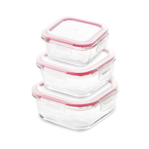 Bergner Bergner BG-20251-RD Set 3 Pcs Food Container | BG-20251-RD - Home & Kitchen - Lebanon