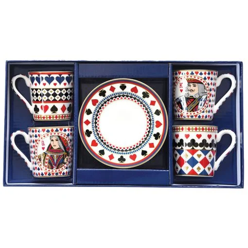 Yale Easylife R1475/CASR Set of 4 Coffee Cups & Saucers 100 ml “Casino Royale” | R1475/CASR - Home & Kitchen - Lebanon