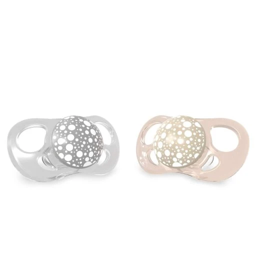Twistshake 2x Pacifiers 6+ Months - Gray & Beige | TWI78290