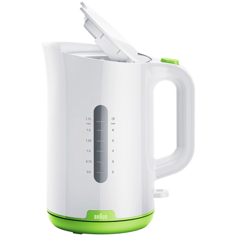 Braun Braun Kettle 1.7L, 2200W, White Green Plastic | WK1100GR - Home & Kitchen - Lebanon