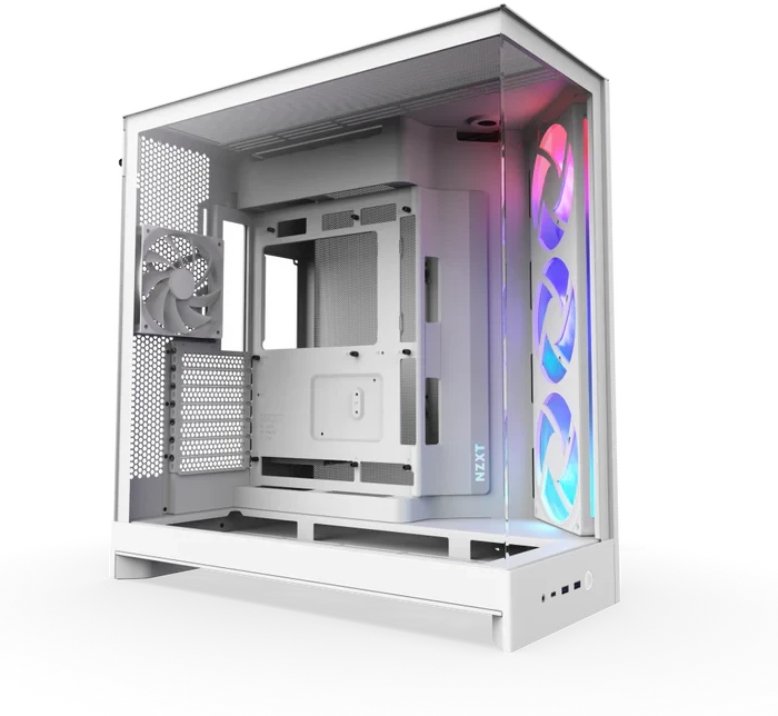 NZXT NZXT H9 Flow RGB Large Dual-Chamber Mid-Tower White ATX Airflow Case with RGB | CM-H92FW-R1 - Computers & Tech - Lebanon