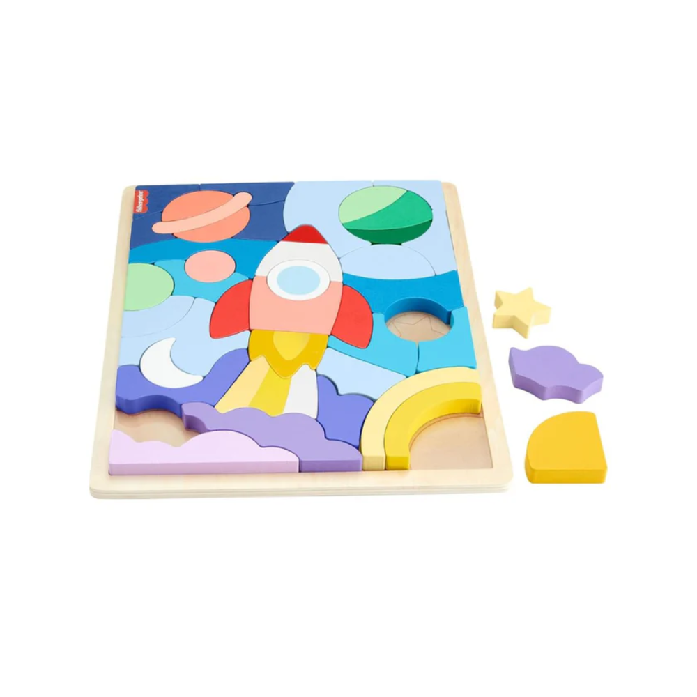 Fisher Price Fisher Price Wooden Space Puzzle Blocks | MTFPHXY42 - Toys & Games - Lebanon