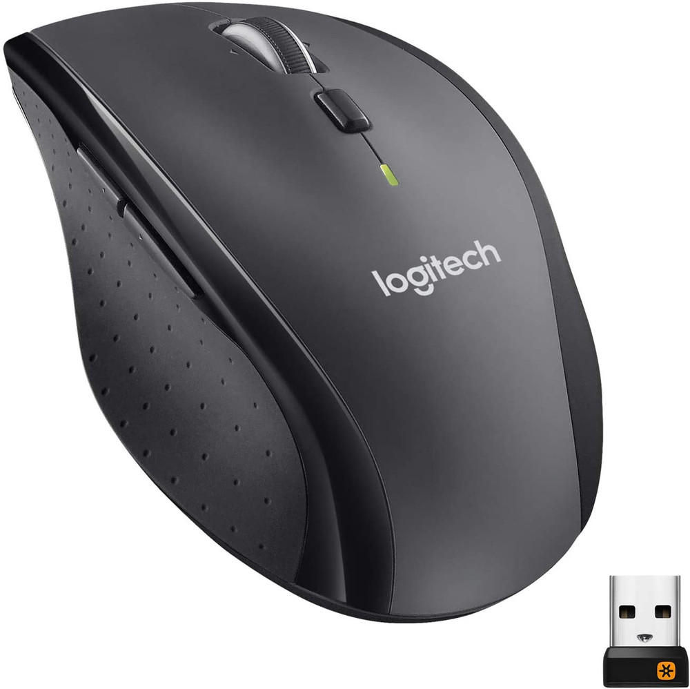 Logitech Logitech M705 Marathon Wireless Mouse – Ergonomic Sculpted Right-Hand Shape Hyper-Fast Scrolling and USB Unifying Receiver for Computers and laptops Dark Gray - Computers & Tech - Lebanon