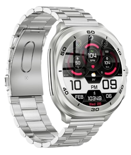 SWISS MILITARY Swiss Military DOM7 Smartwatch - Silver Case with Silver Metal Strap | DOM7 - Phones & Wearables - Lebanon