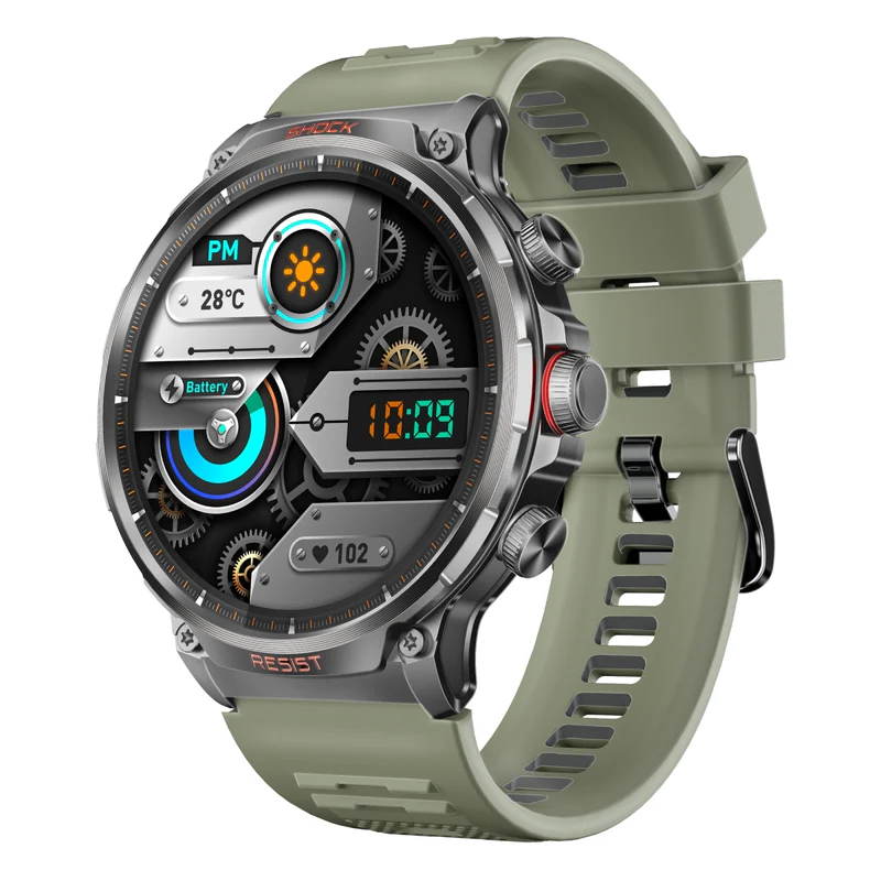 Promate Promate Tough-Built Fitness Tracker Smartwatch with BT Calling, Midnight Green | XWatch-R20.MGN - Phones & Wearables - Lebanon