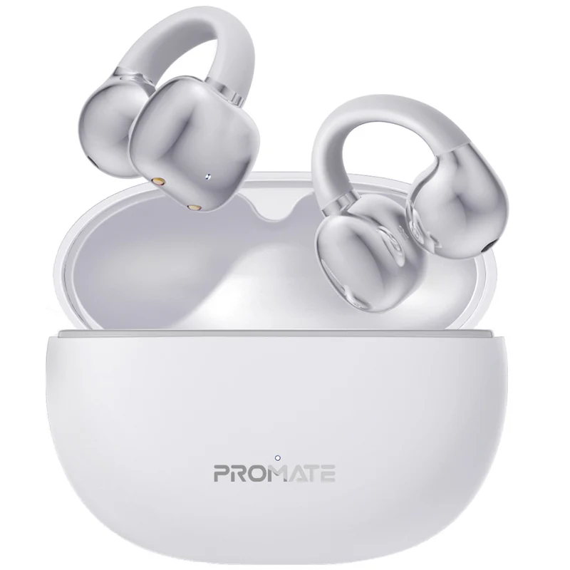Promate Promate Wireless Earbuds BT with Charging Case Open-Ear Clip-On - White | AIRCLIP.WHITE - Computers & Tech - Lebanon