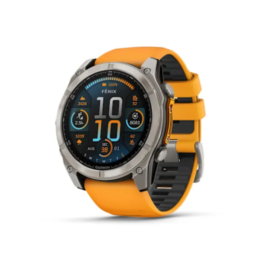 Garmin Garmin fenix 8 51mm - AMOLED Smartwatch - Titanium Spark Orange Band | 010-02905-10 - Phones & Wearables - Lebanon