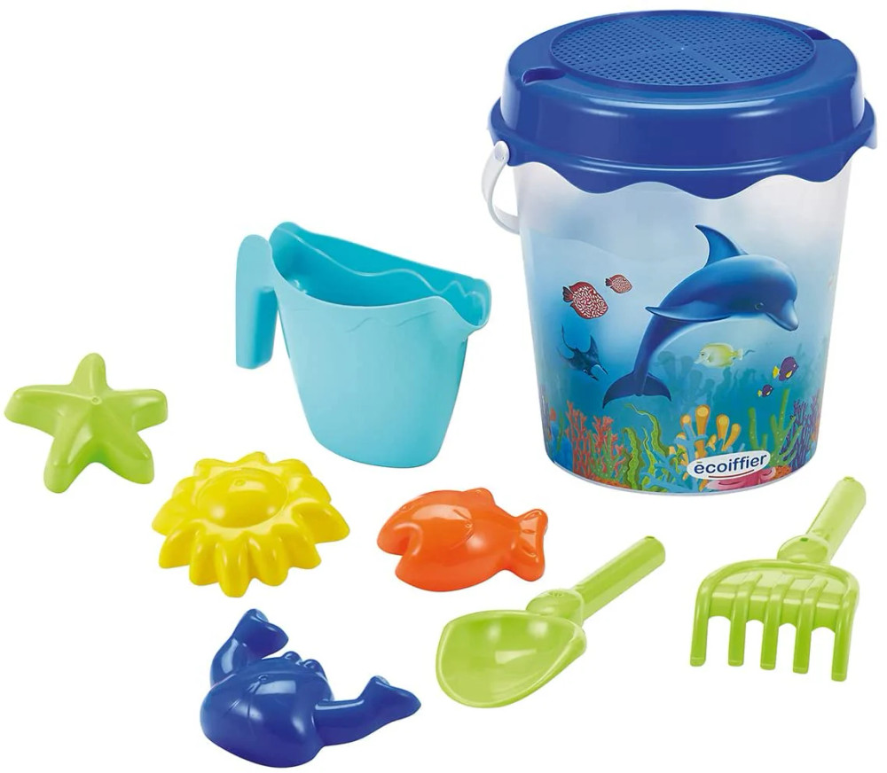 Ecoiffier Ecoiffier Beach Bucket Set Dolphin | 004282 - Toys & Games - Lebanon