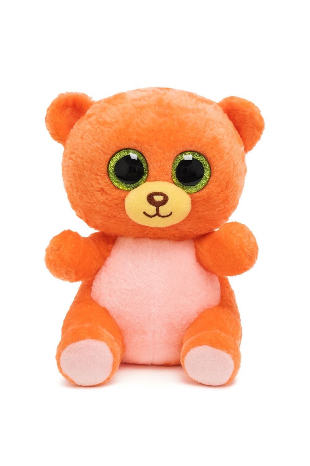 Orange Teddy Bear Plush Toy - Soft Stuffed Animal with Green Eyes | 547-1 - Toys & Games - Lebanon