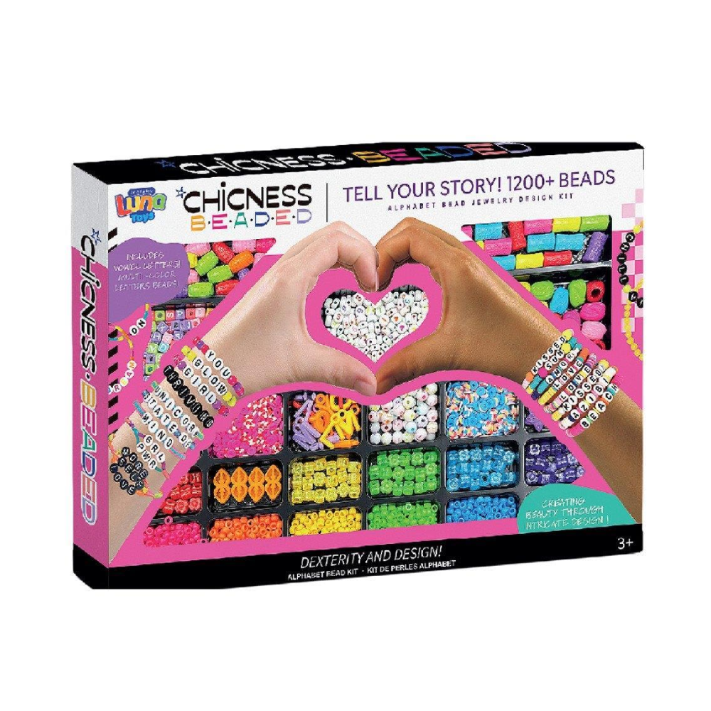 Chicness Beaded Jewelry Design Kit – 1200+ Alphabet & Color Beads | 338-1114 - Toys & Games - Lebanon