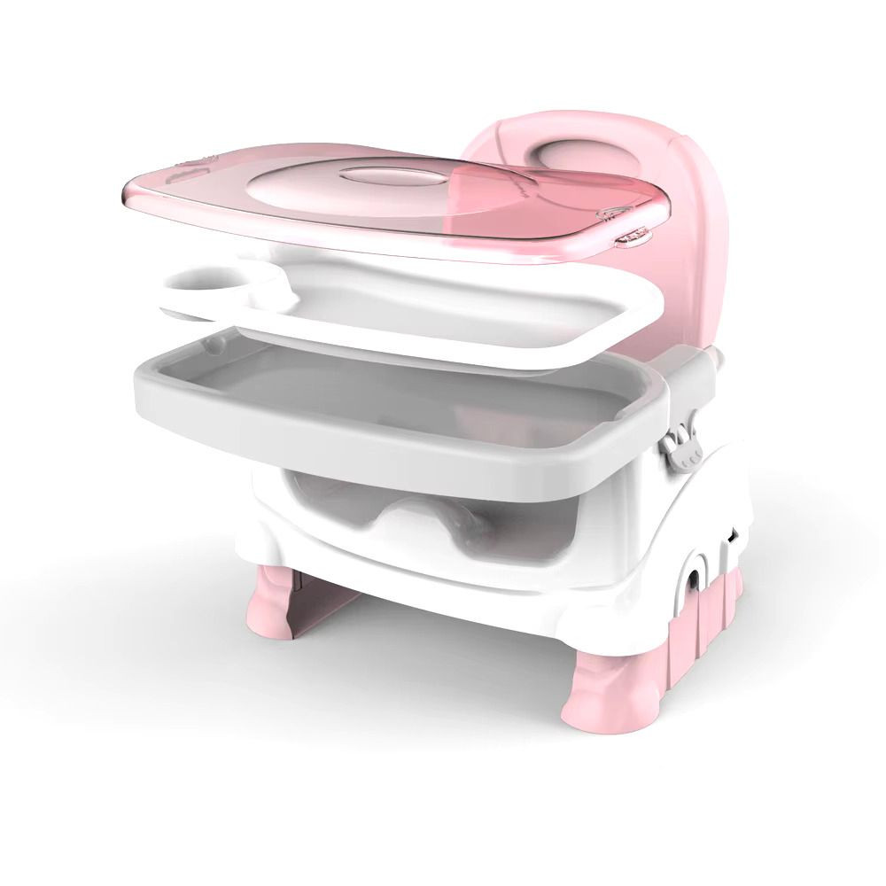  Baby Dining Chair with Tray - Adjustable Foldable Design, Pink | 3689-C - Home & Kitchen - Lebanon