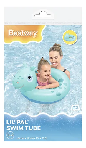 Bestway Bestway Inflatable Dinosaur Swim Ring - Blue | P-36464 - Sports & Outdoors - Lebanon