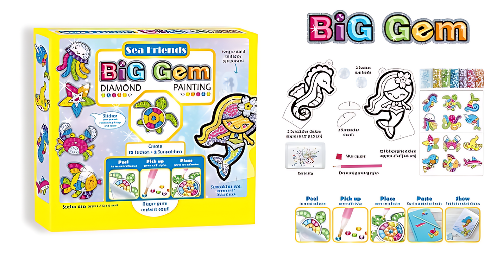 Sea Friends Big Gem Diamond Painting | 9070E - Toys & Games - Lebanon
