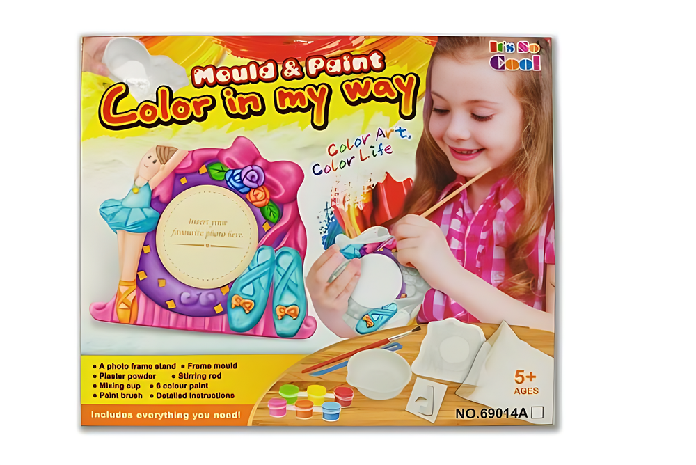 Mould & Paint 'Color in My Way' Ballerina Photo Frame Kit | 69014A - Toys & Games - Lebanon