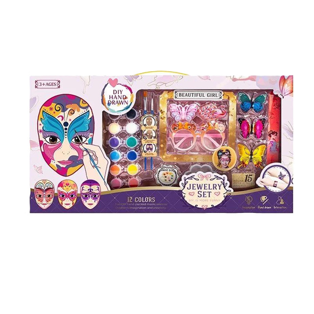 DIY Hand-Drawn Face Painting & Jewelry Set | JDL295-3 - Toys & Games - Lebanon