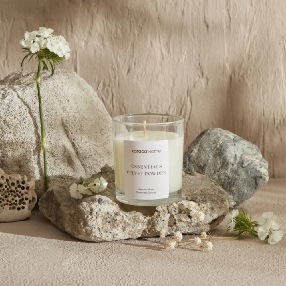 Karaca Karaca Home Essentials Velvet Powder Scented Candle | 8680214375778 - Home & Kitchen - Lebanon
