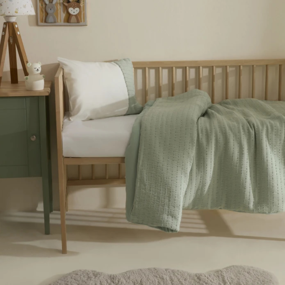 Karaca Karaca Home Baby Harper 100% Cotton Comfort Set Sage | 8680214393291 - Home & Kitchen - Lebanon