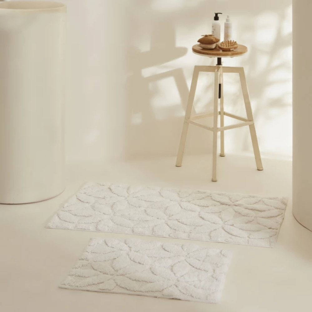 Karaca Karaca Home Berlin 2-Piece Bath Mat Ecru | 8680214393932 - Home & Kitchen - Lebanon