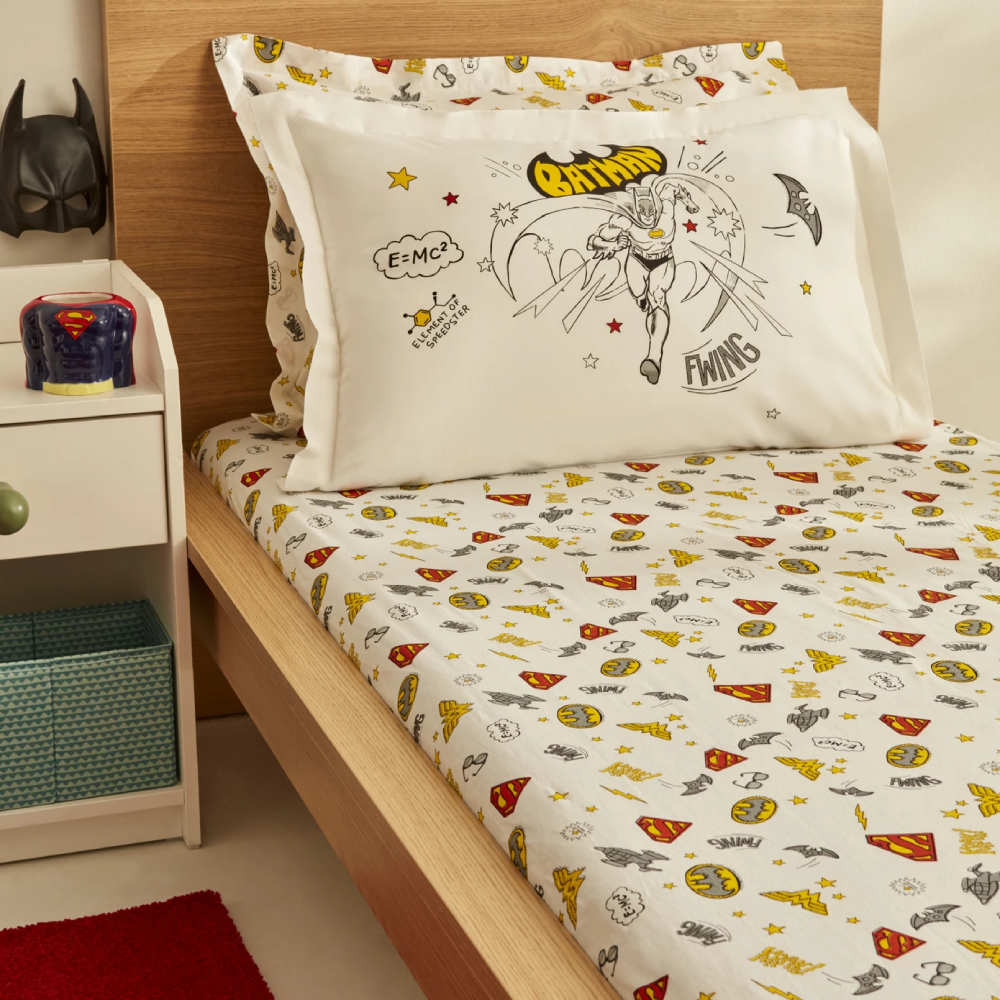 Karaca Karaca Home Batman Heroes Single Sheet Set | 203.06.01.0016 - Home & Kitchen - Lebanon