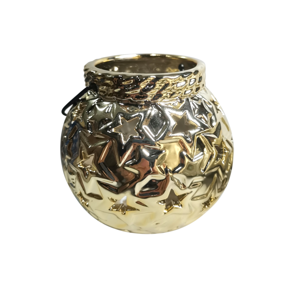 Karaca Karaca NY22STAR Candle Holder Gold 10×9.8cm | 300.21.02.0356 - Home & Kitchen - Lebanon