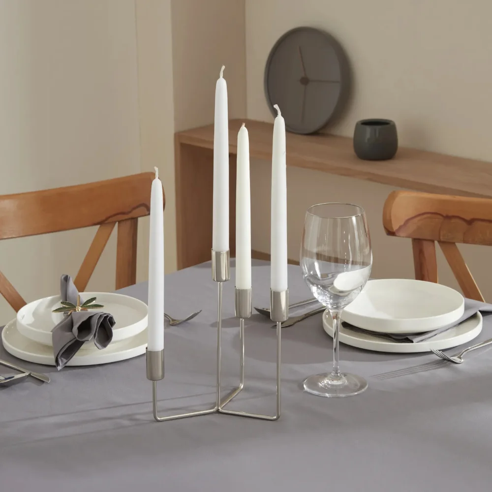 Karaca Karaca Home Siela 4Pcs Candlestick [Silver] | 8680214382608 - Home & Kitchen - Lebanon
