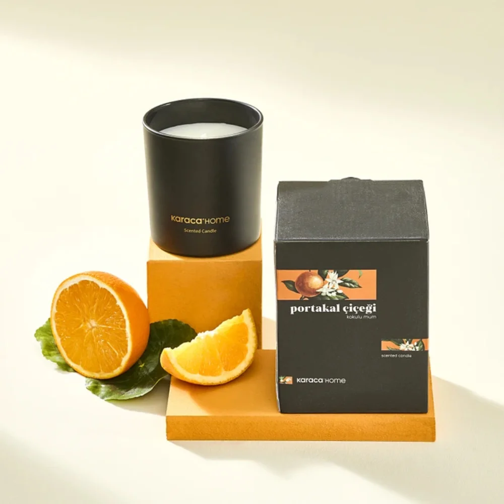 Karaca Karaca Home Orange Blossom Scented Candle 8×9.5cm | 300.21.02.0475 - Home & Kitchen - Lebanon
