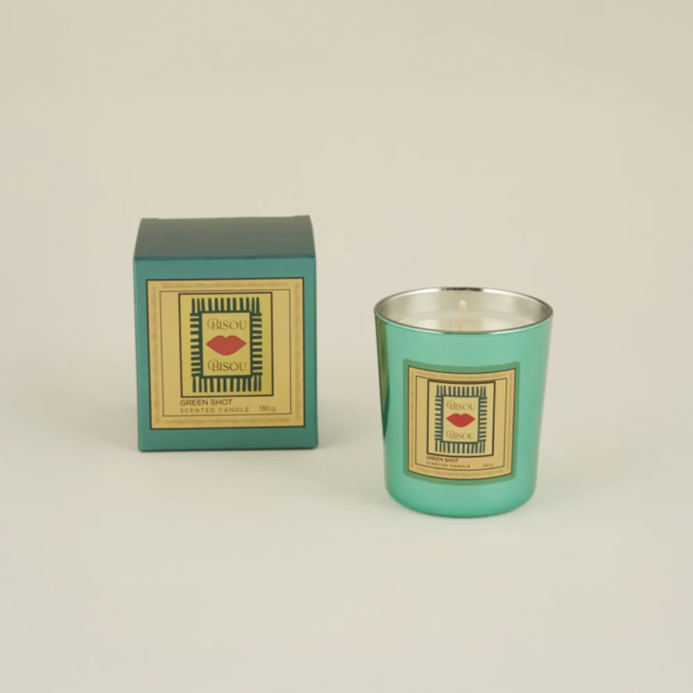 Karaca Karaca Home Pop Art Collection Bisou Green Shot Scented Candle | 153.09.01.5949 - Home & Kitchen - Lebanon