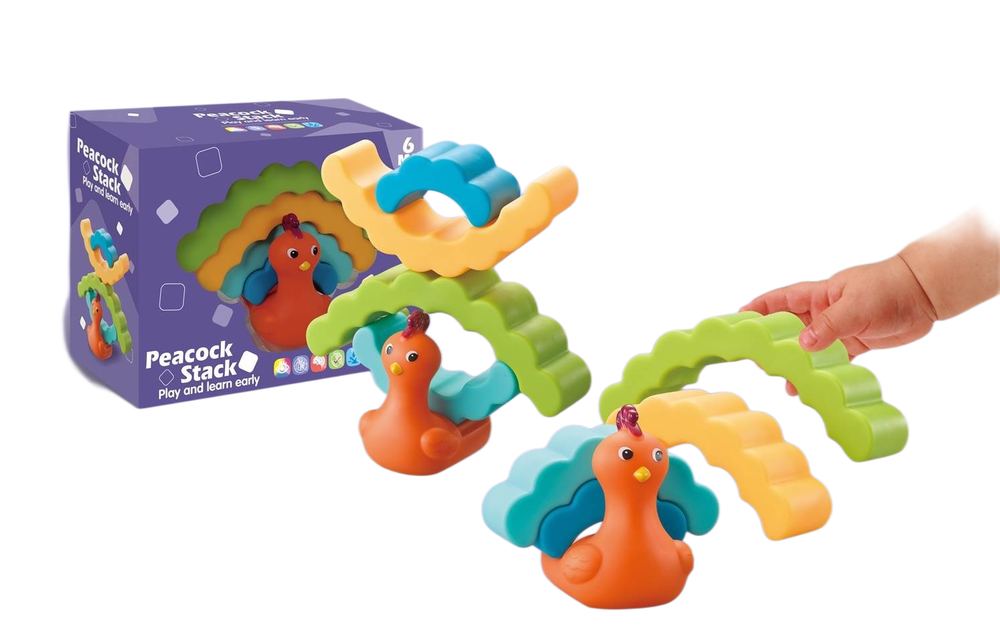 Peacock Stack Educational Toy for Babies | 1323 - Toys & Games - Lebanon