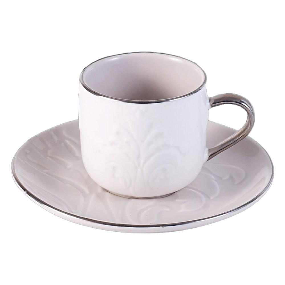 Dorsch Dorsch Leaf Offwhite 12 Pieces Coffee Cups Set | DH-09321 - Home & Kitchen - Lebanon