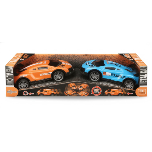  Metal Friction Drift Car Set - Orange & Blue | KZ957-115 - Toys & Games - Lebanon