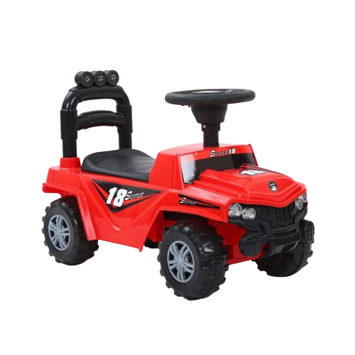 Kids Ride-On Jeep Style Push Car with Steering Wheel & Backrest – Red | THL-9602 - Toys & Games - Lebanon
