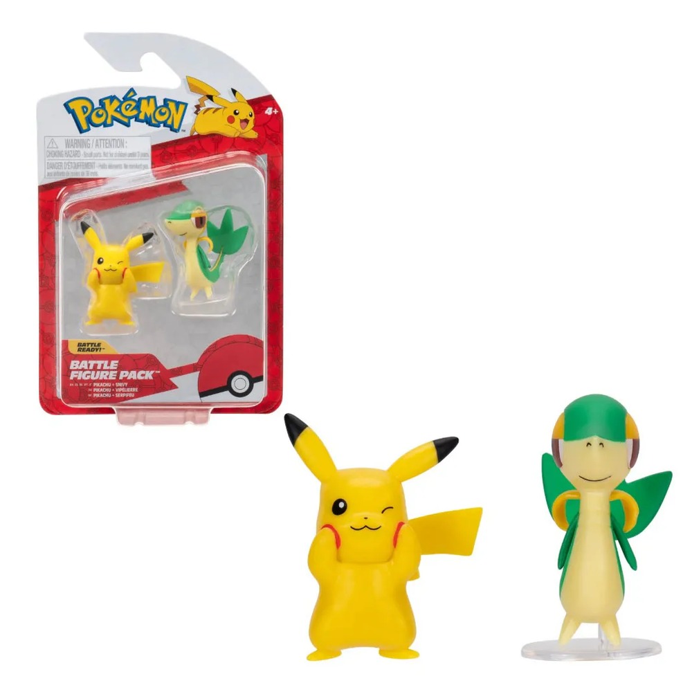 Pokemon Pokemon Battle Figure Pack - Pikachu & Snivy Official Detailed Figures 5 cm Each | PKW4066 - Toys & Games - Lebanon