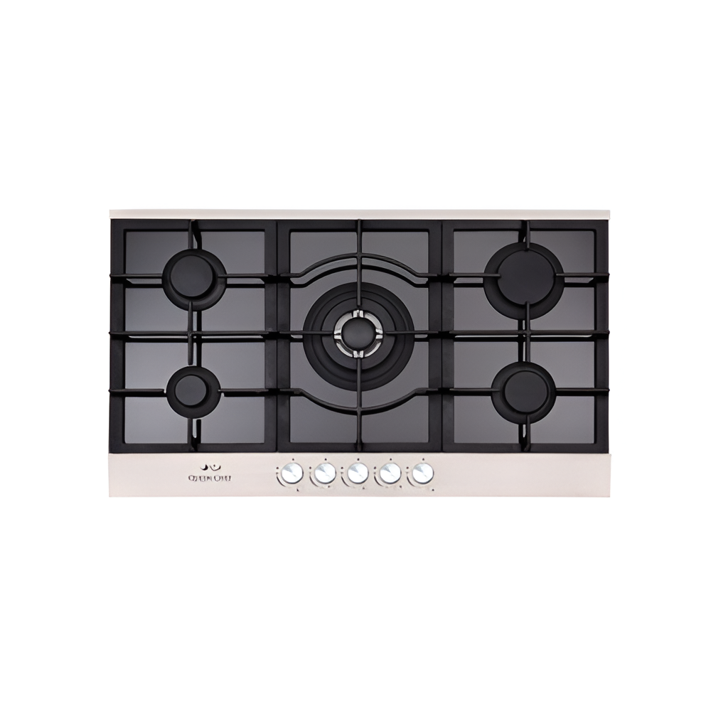Queen Chef Queen Chef Built-in Gas Hob 5 Burners - Black | QCHB90-5GSG(A) - Home & Kitchen - Lebanon