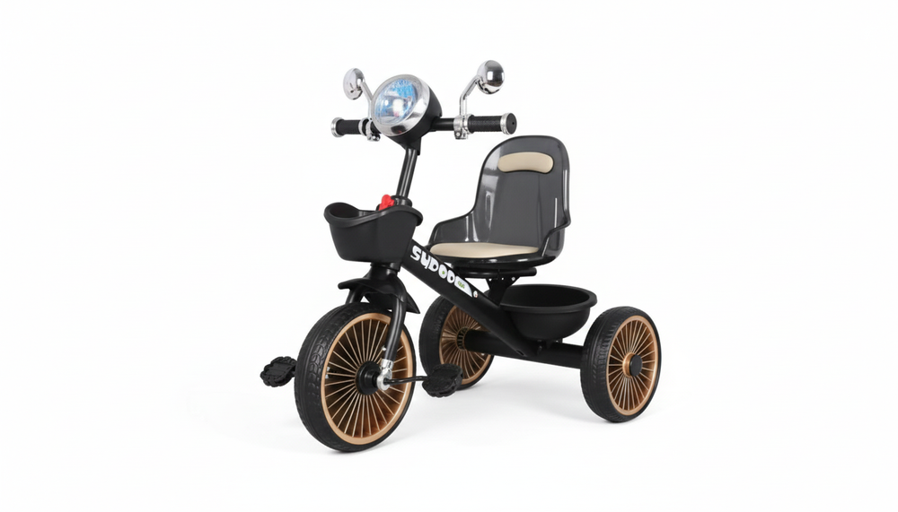 undefined Black Kids Tricycle with Storage Basket & Headlight Design | 1999 - Toys & Games - Lebanon