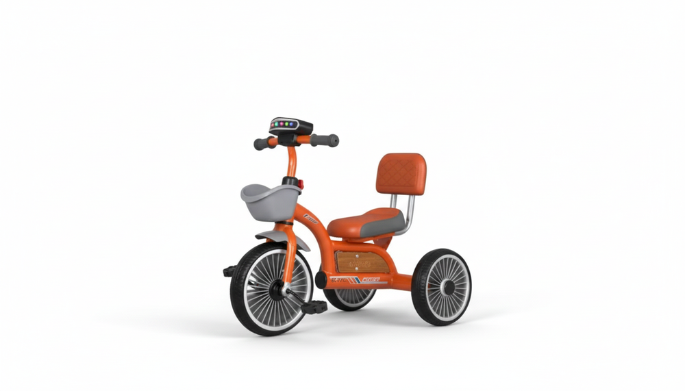 undefined Orange Kids Tricycle with Backrest & Front Basket | ITIM12 - Toys & Games - Lebanon