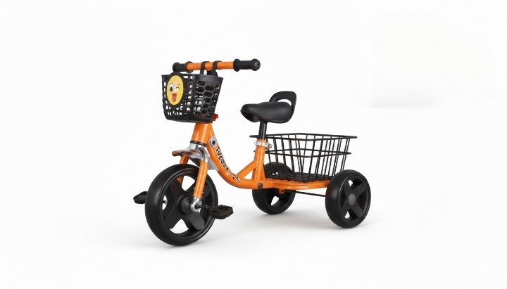 undefined Orange Kids Tricycle with Dual Baskets | 566 - Toys & Games - Lebanon