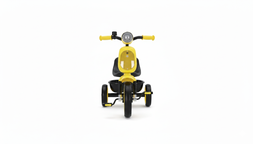 undefined Yellow Kids Tricycle with Front Headlight & Rear Bucket | 623 - Toys & Games - Lebanon
