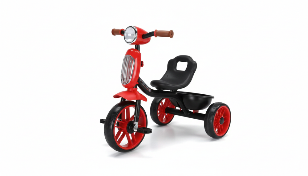 undefined Red Kids Tricycle with Front Headlight & Rear Bucket | 623 - Toys & Games - Lebanon