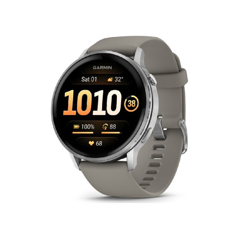 Garmin Garmin Venu 4 Smartwatch - 45 mm Silver with Silver Grey Silicone Band | 010-03014-01 - Phones & Wearables - Lebanon
