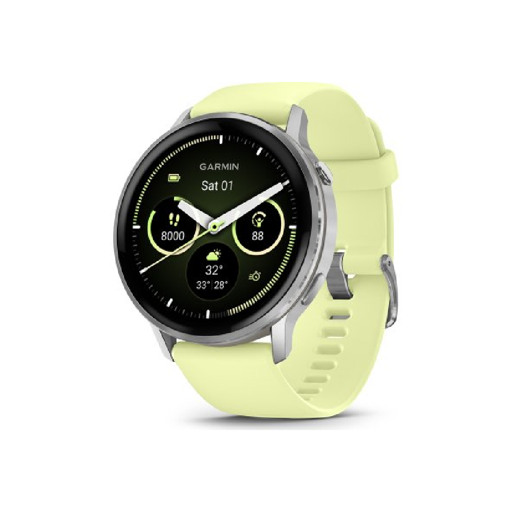 Garmin Garmin Venu 4 Smartwatch - 45 mm Silver with Citron Silicone Band | 010-03014-02 - Phones & Wearables - Lebanon
