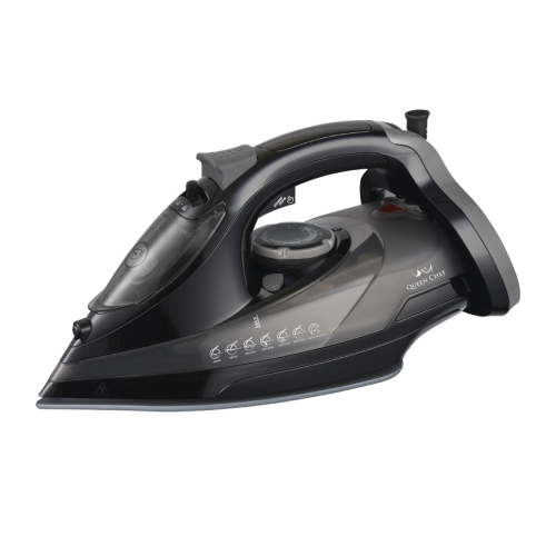 Queen Chef Queen Chef 2600W High-End Steam Iron, Nano Ceramic Soleplate – Black | QC-SI-123 - Home & Kitchen - Lebanon
