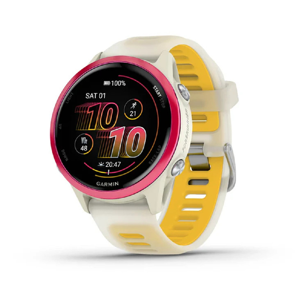 Garmin Garmin Forerunner 570 Smart Watch - 42mm Raspberry Aluminium with Translucent Bone/Mango Band | 010-02970-02 - Phones & Wearables - Lebanon