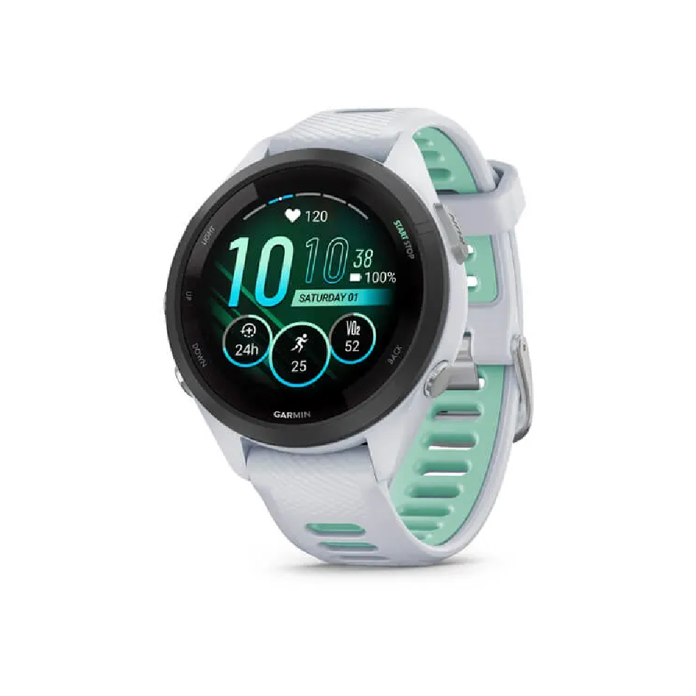 Garmin Garmin Forerunner 265S Smart Watch - Black Bezel with Whitestone Case and Whitestone/Neo Tropic Silicone Band | 010-02810-14 - Phones & Wearables - Lebanon