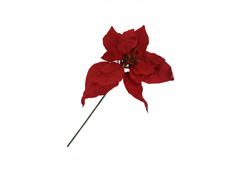 Red Christmas Decorative Single Flower Stem | 39070-9 - Home & Kitchen - Lebanon
