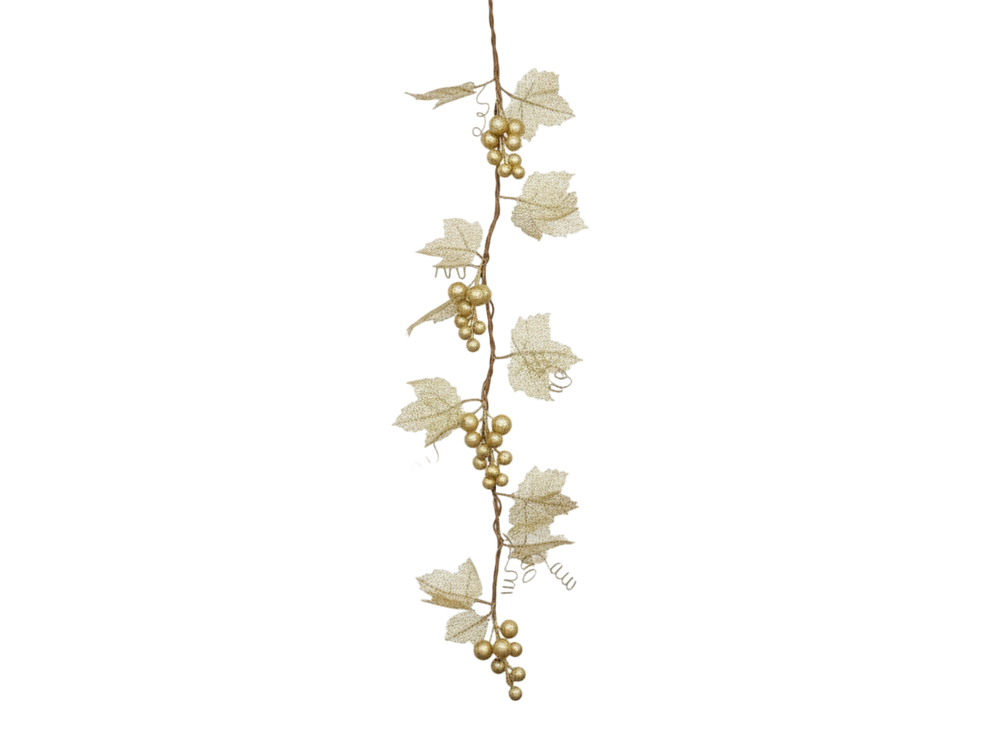  Gold Christmas Grapes & Leaves Garland | 10059 - Home & Kitchen - Lebanon