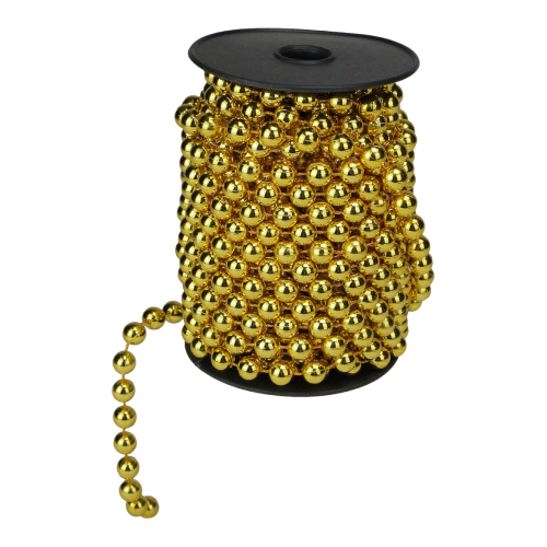 Metallic Gold Beaded Garland Spool - 8mm Beads | AR1-33-8RA-G - Home & Kitchen - Lebanon