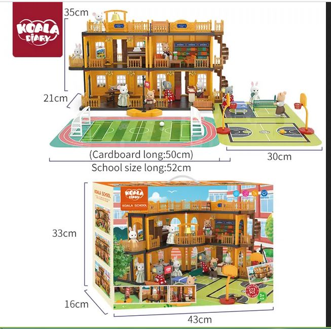 Wooden Animal Family School Playset - 273 PCS | FDE87392 - Toys & Games - Lebanon