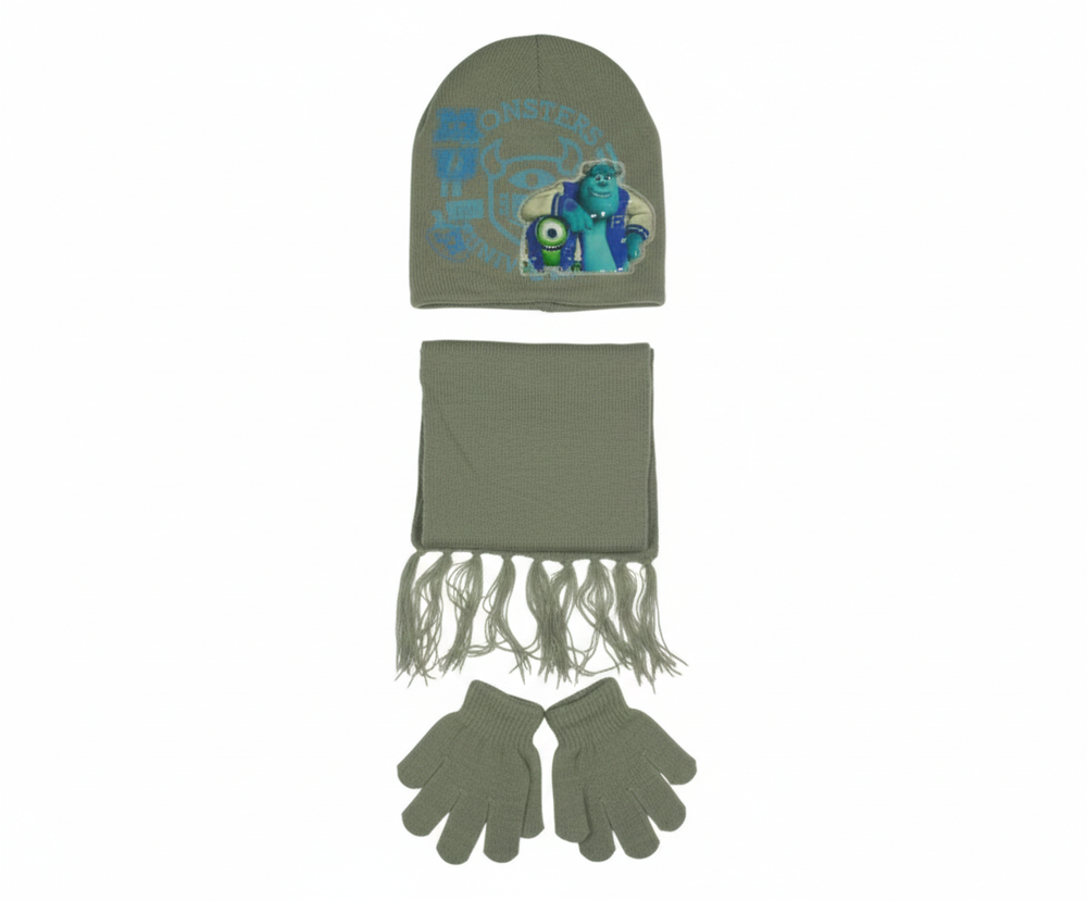 Kids Monsters University Winter Hat, Scarf & Gloves Set - Green | AL1893 - Toys & Games - Lebanon